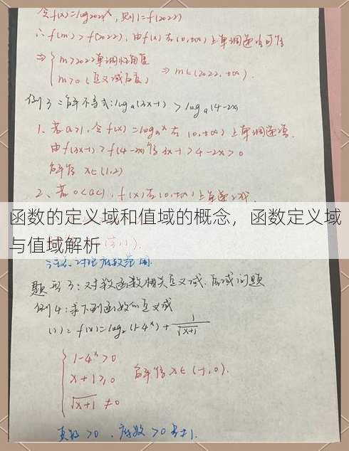 函数的定义域和值域的概念