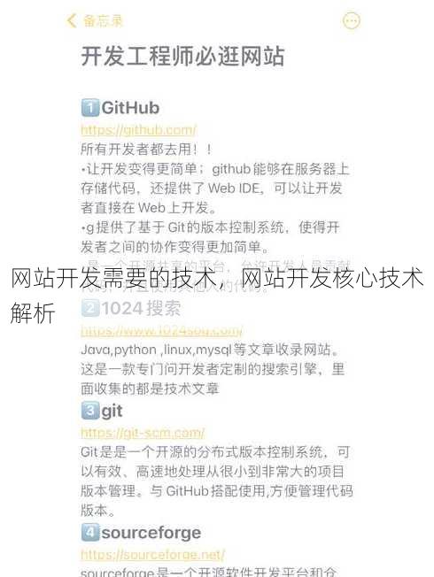 网站开发需要的技术