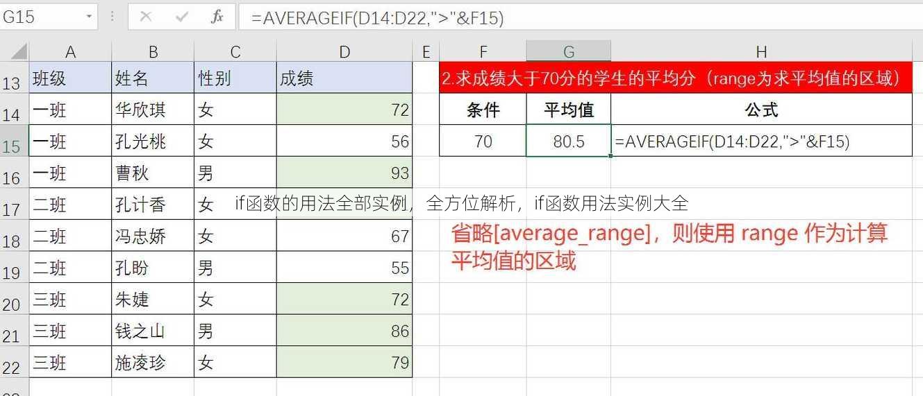 if函数的用法全部实例