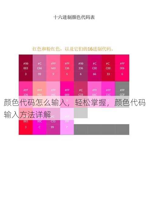 颜色代码怎么输入
