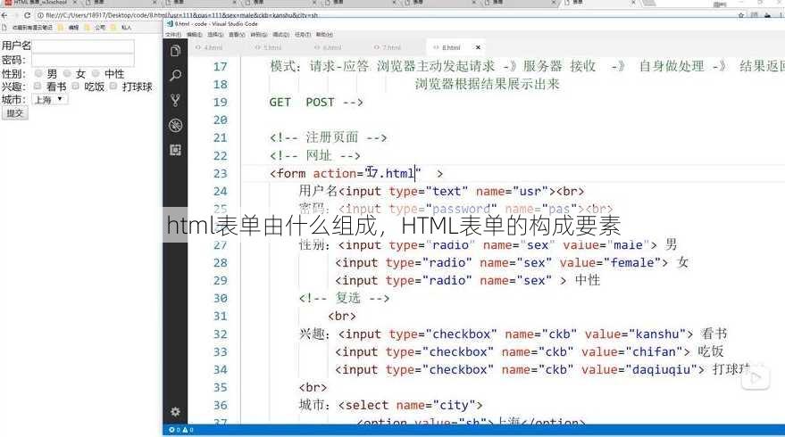 html表单由什么组成