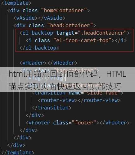 html用锚点回到顶部代码