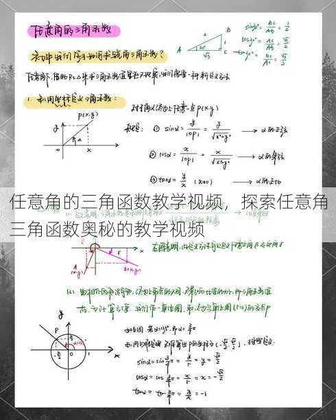 任意角的三角函数教学视频