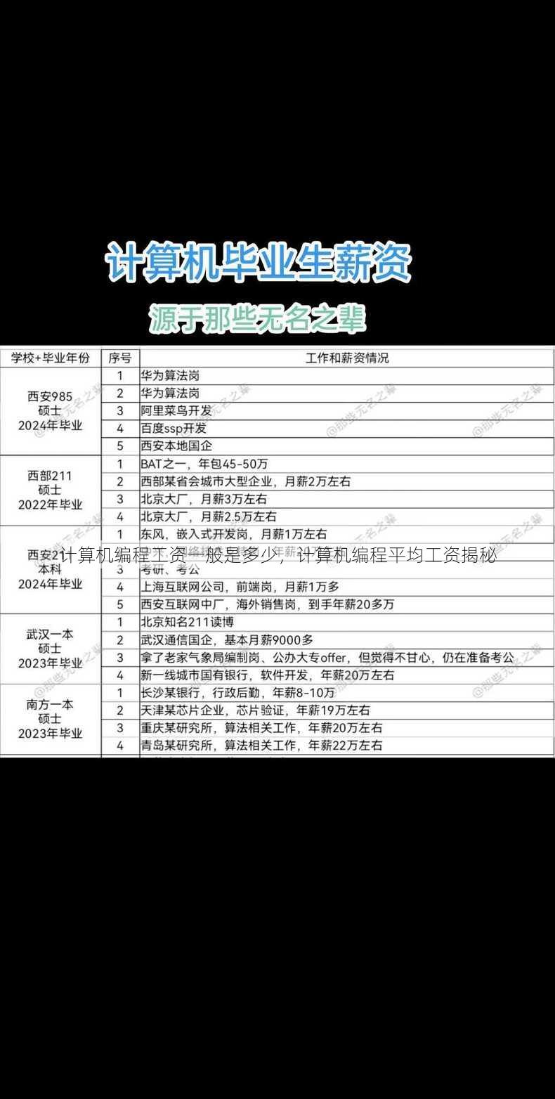 计算机编程工资一般是多少