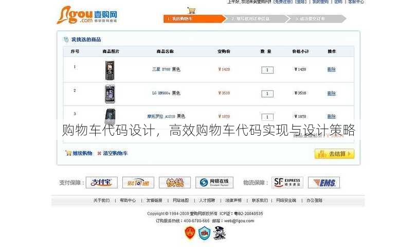 购物车代码设计