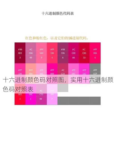 十六进制颜色码对照图