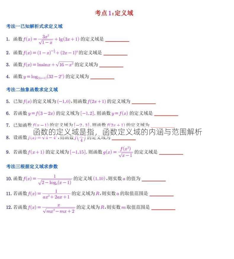 函数的定义域是指