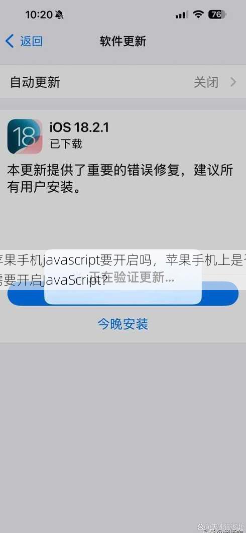 苹果手机javascript要开启吗