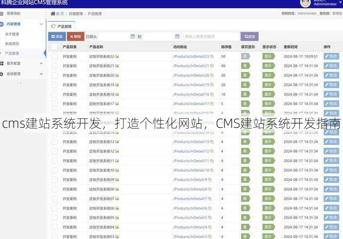 cms建站系统开发