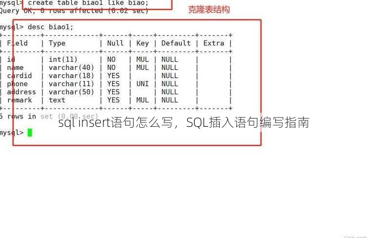 sql insert语句怎么写