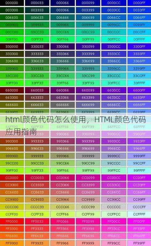 html颜色代码怎么使用