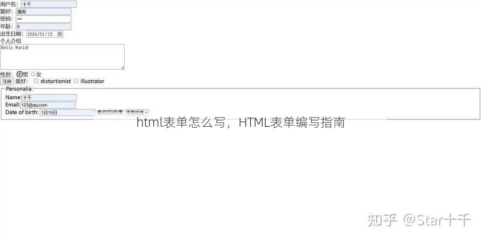 html表单怎么写