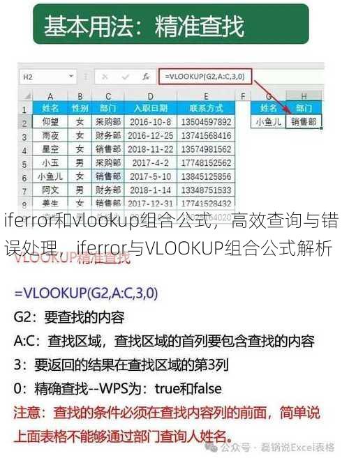 iferror和vlookup组合公式