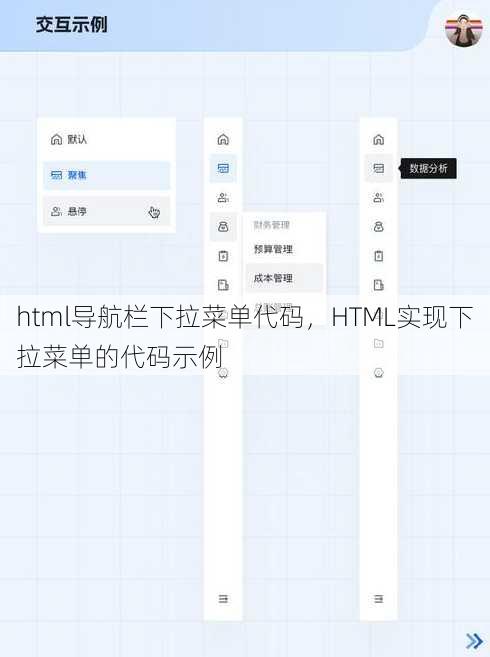 html导航栏下拉菜单代码