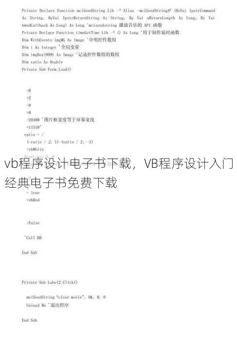 vb程序设计电子书下载