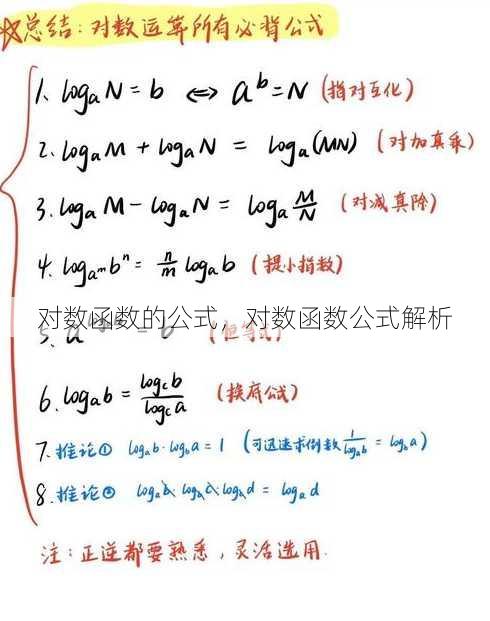 对数函数的公式