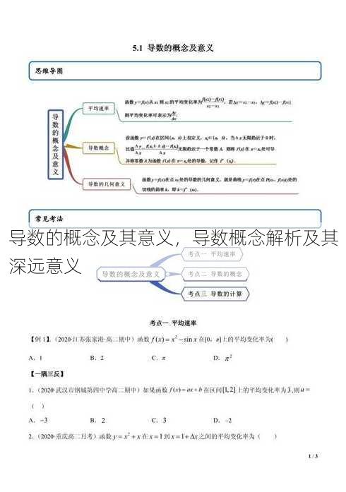 导数的概念及其意义