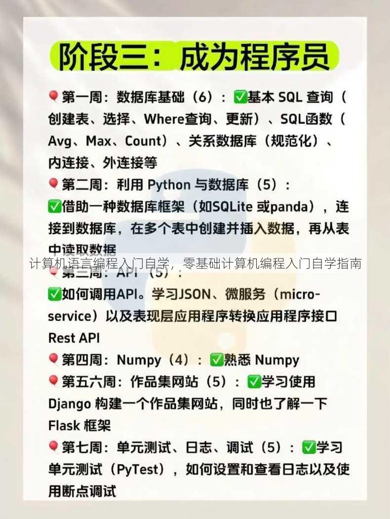 计算机语言编程入门自学