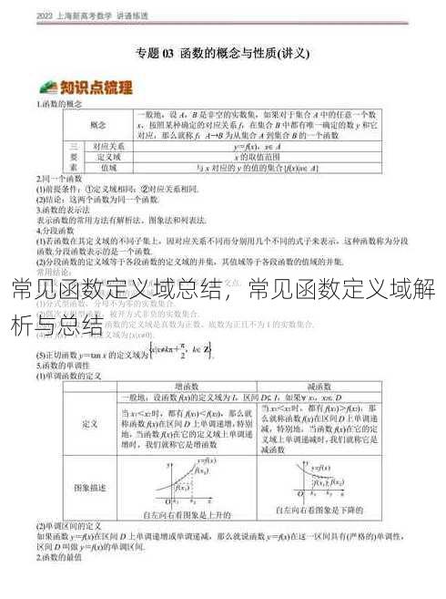 常见函数定义域总结
