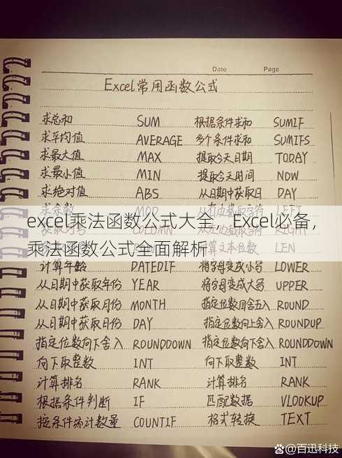 excel乘法函数公式大全