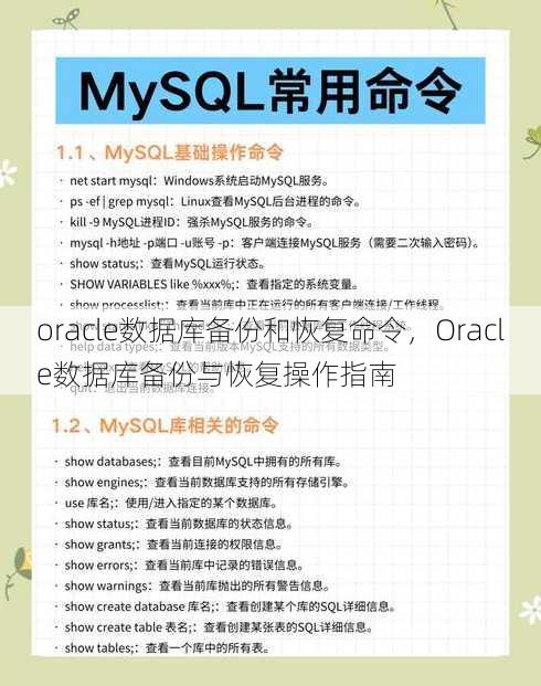 oracle数据库备份和恢复命令