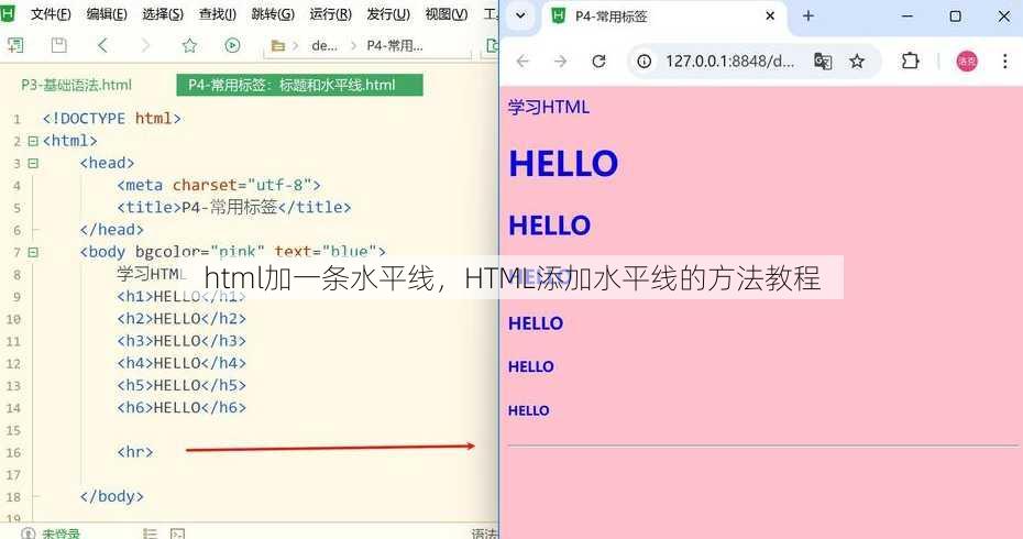html加一条水平线