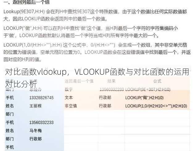 对比函数vlookup