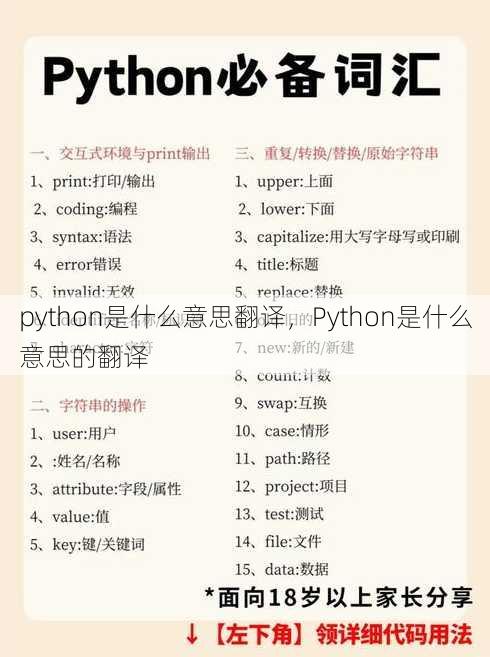 python是什么意思翻译