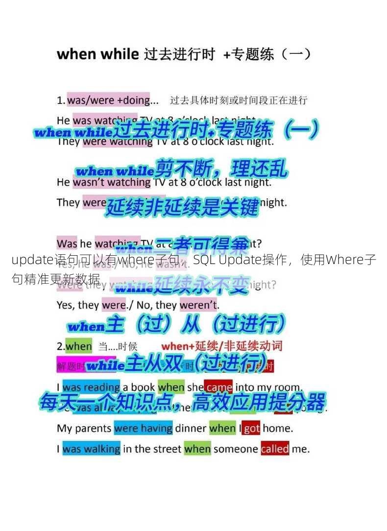 update语句可以有where子句