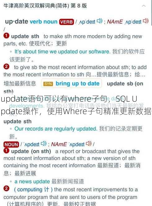 update语句可以有where子句