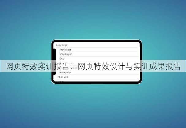 网页特效实训报告