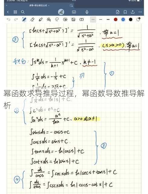 幂函数求导推导过程