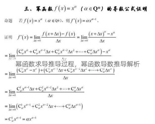 幂函数求导推导过程