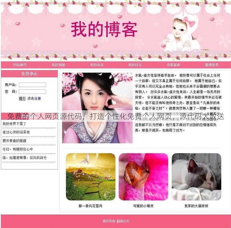 免费的个人网页源代码