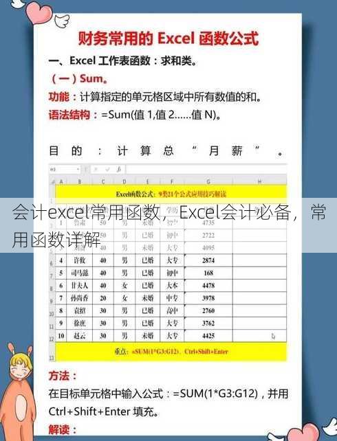 会计excel常用函数