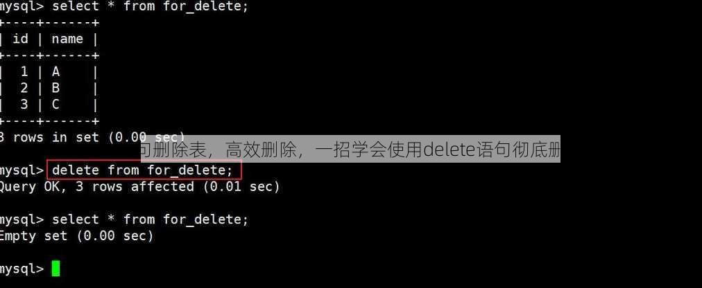 delete语句删除表