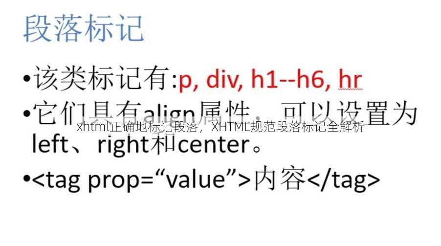 xhtml正确地标记段落
