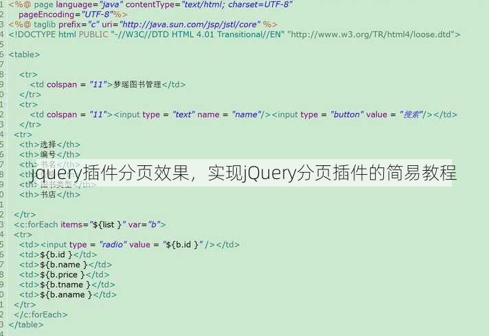 jquery插件分页效果