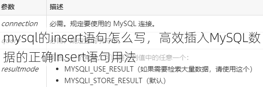 mysql的insert语句怎么写