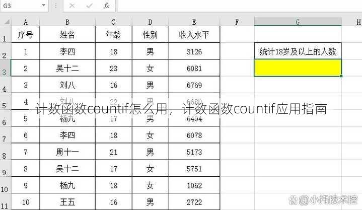 计数函数countif怎么用