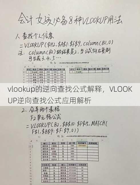 vlookup的逆向查找公式解释