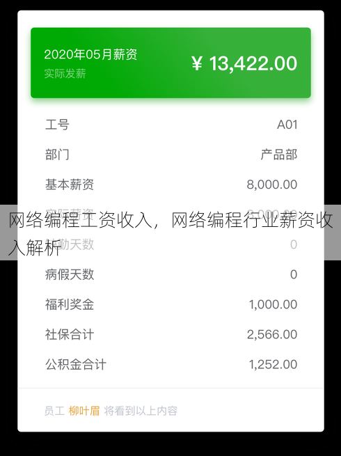 网络编程工资收入
