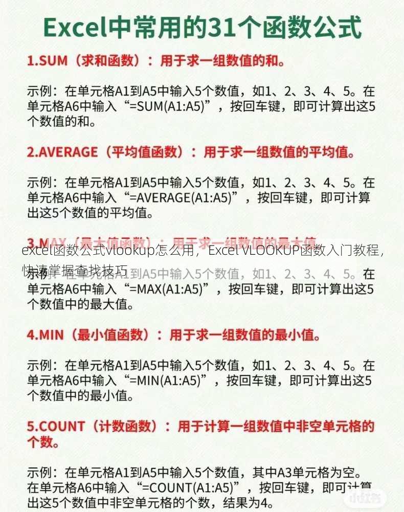 excel函数公式vlookup怎么用