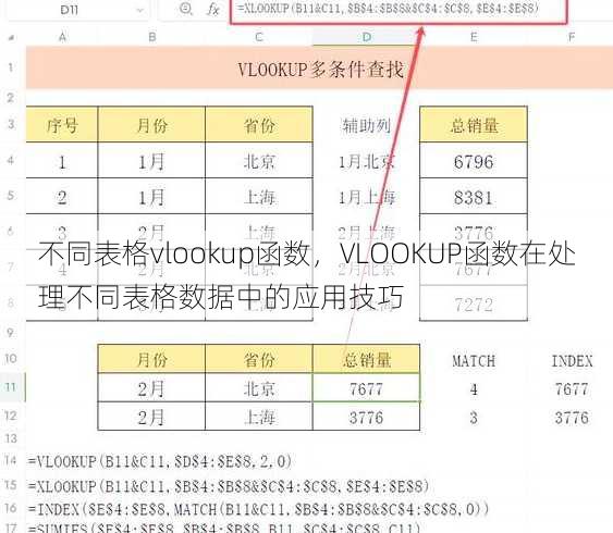 不同表格vlookup函数