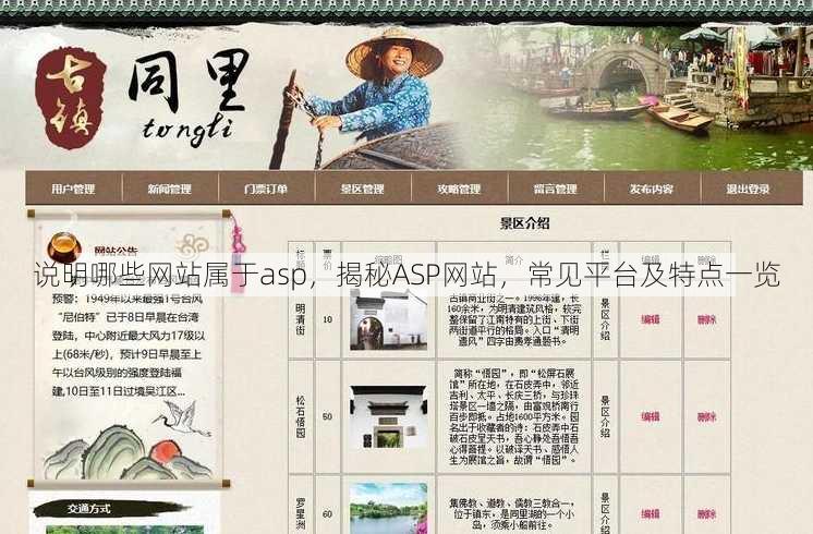 说明哪些网站属于asp