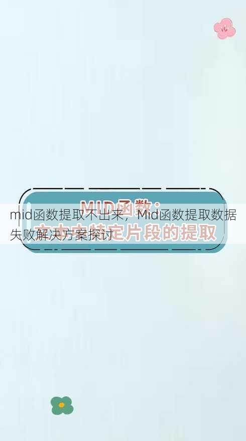mid函数提取不出来
