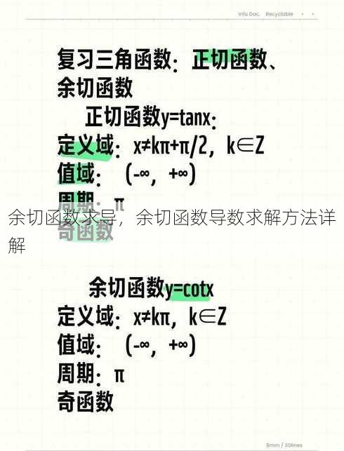 余切函数求导