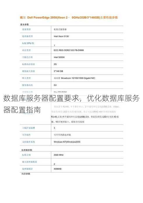 数据库服务器配置要求