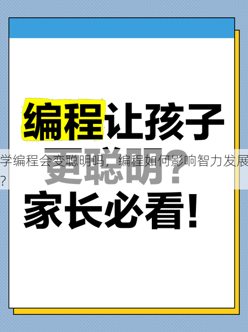 学编程会变聪明吗