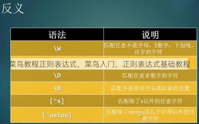 菜鸟教程正则表达式